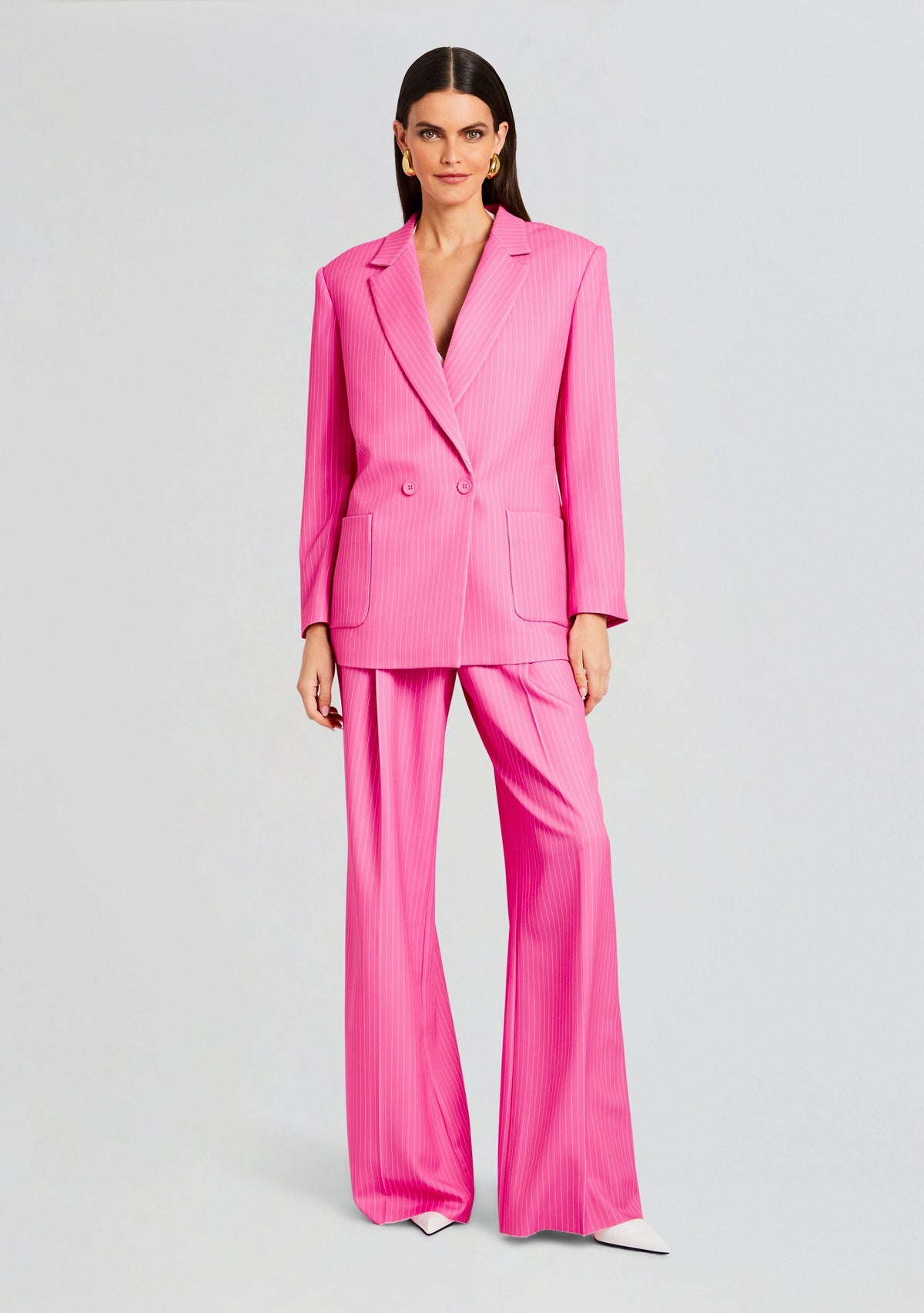 Natasha Blazer by SEROYA in Pink/White Stripe, product image 5