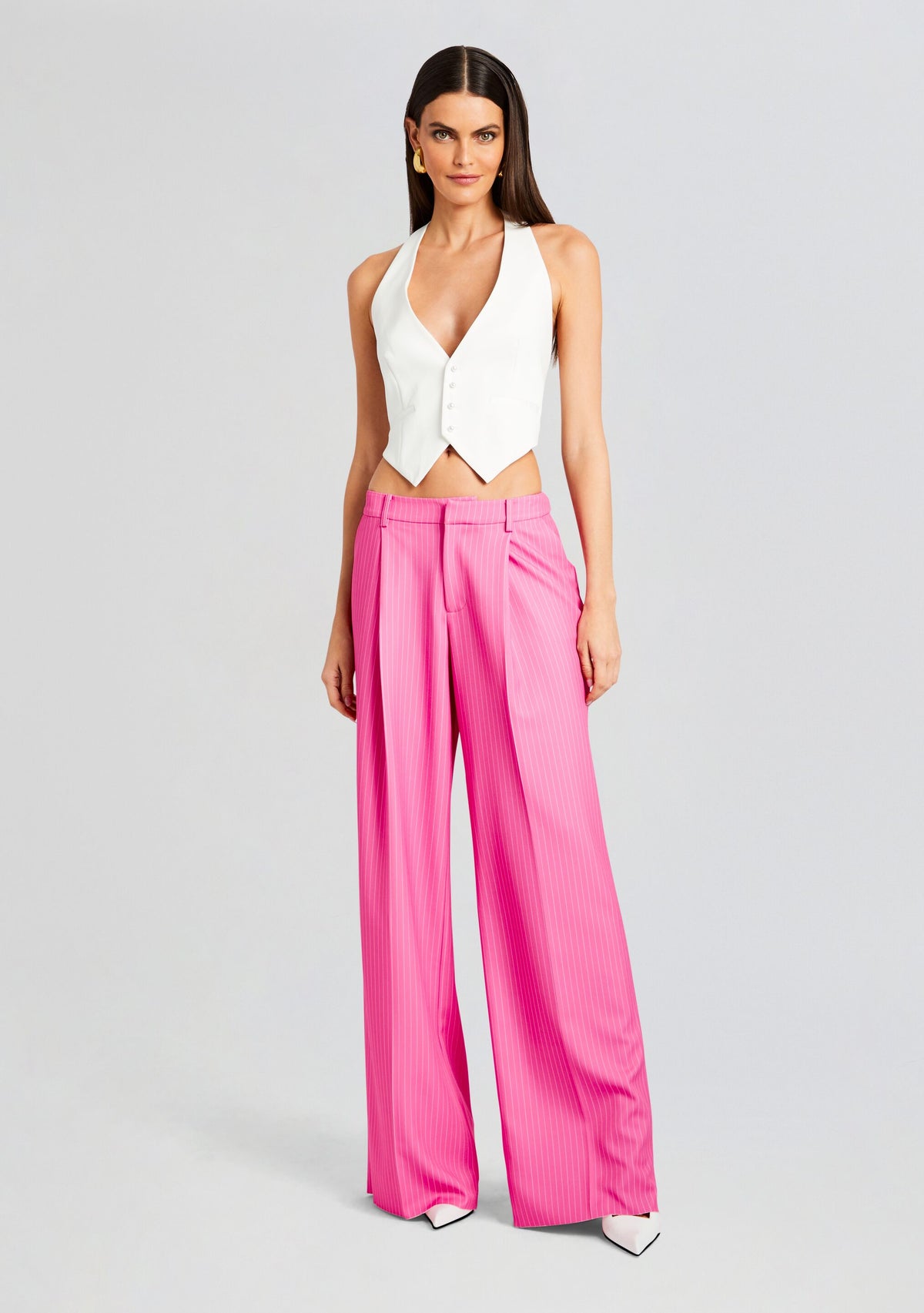 Messi Pant by SEROYA in Pink/White Stripe, product image 5