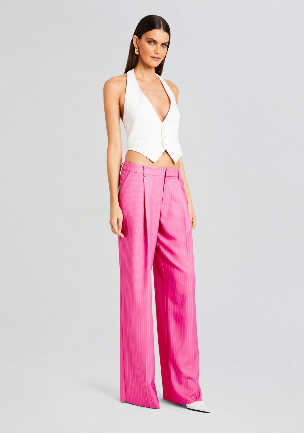 Messi Pant by SEROYA in Pink/White Stripe, product image 3
