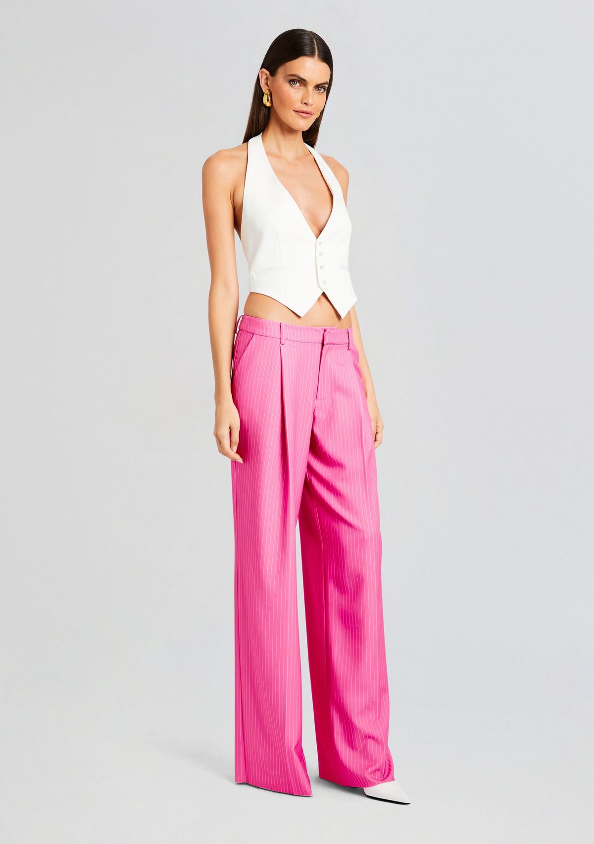 Messi Pant by SEROYA in Pink/White Stripe, product image 3