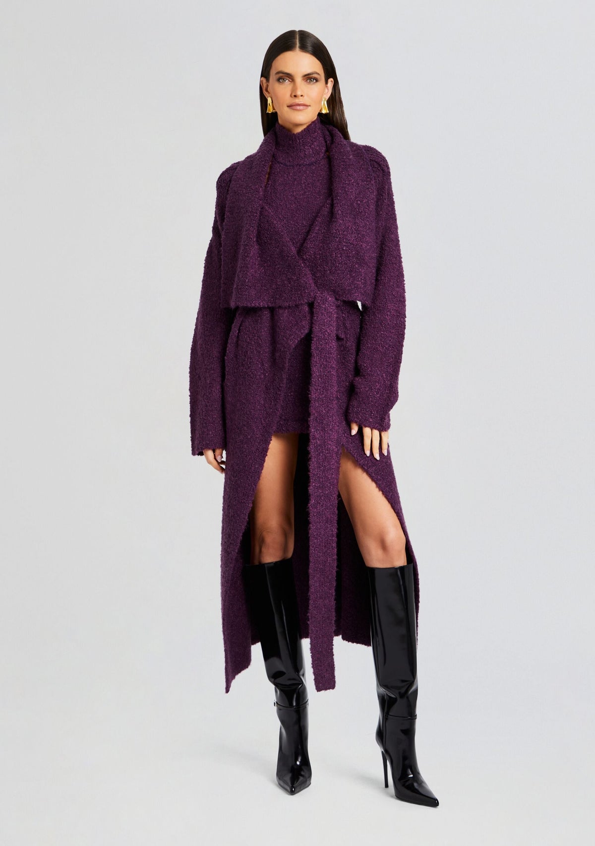 Rue Cardigan by SEROYA in Eggplant, product image 1