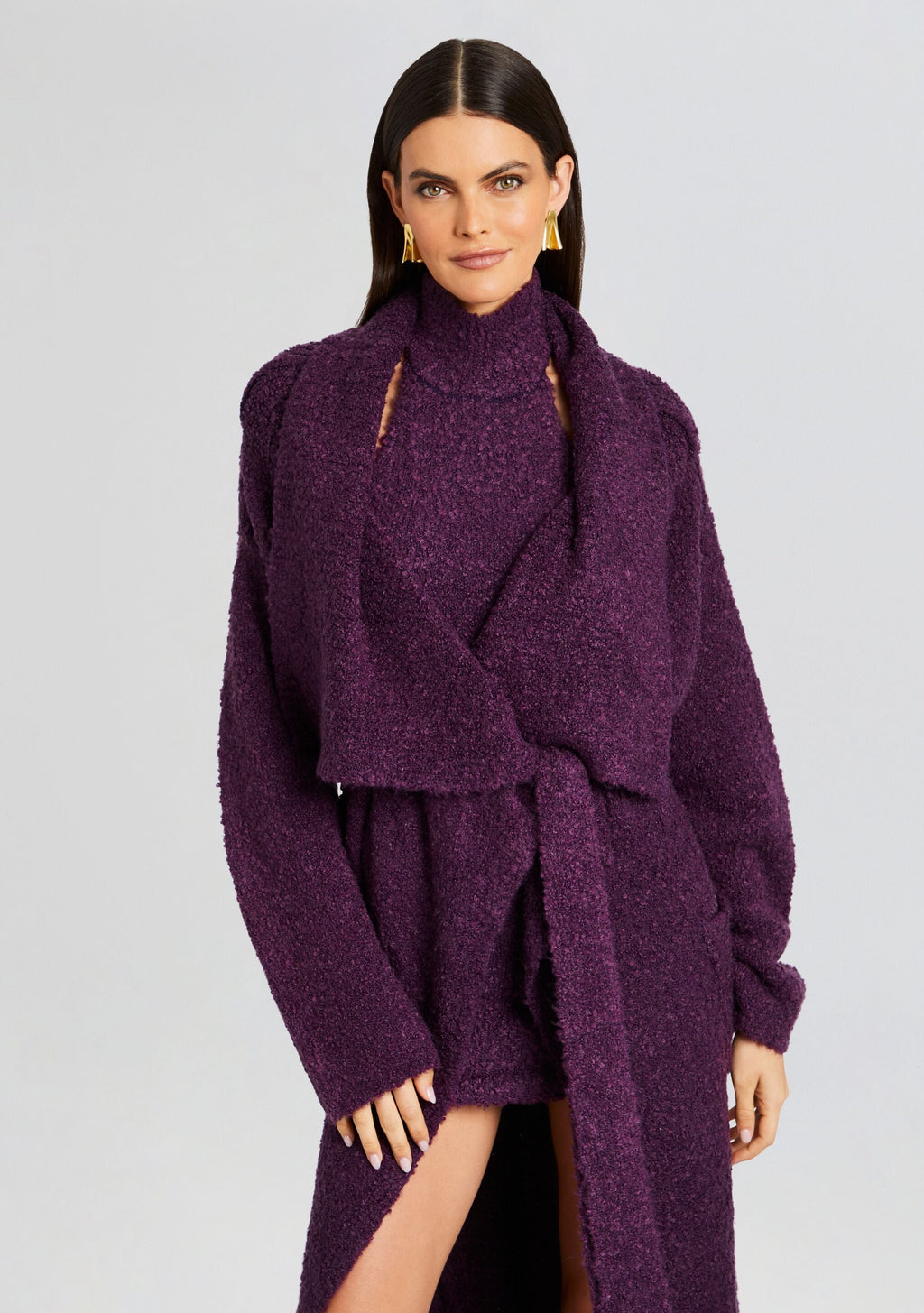 Rue Cardigan by SEROYA in Eggplant, product image 2