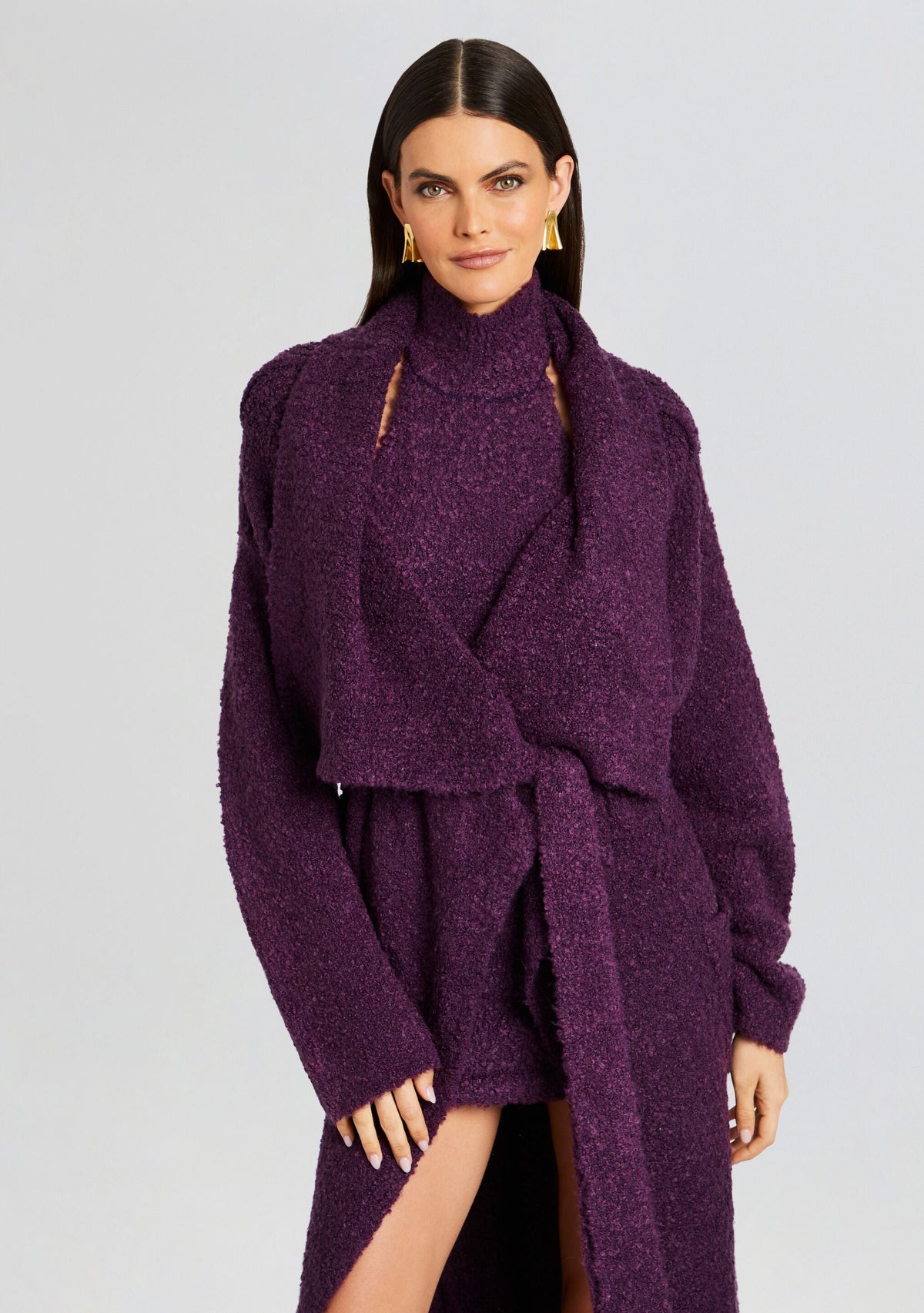 Rue Cardigan by SEROYA in Eggplant, product image 2