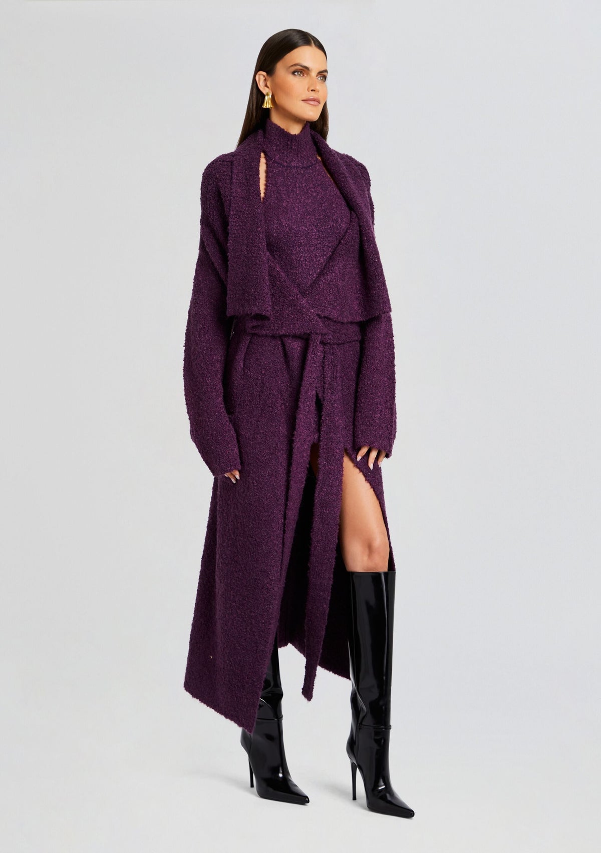 Rue Cardigan by SEROYA in Eggplant, product image 3