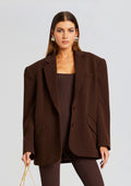 The Adel Oversized Dad Blazer by Sans Faff in Brown, product image 1