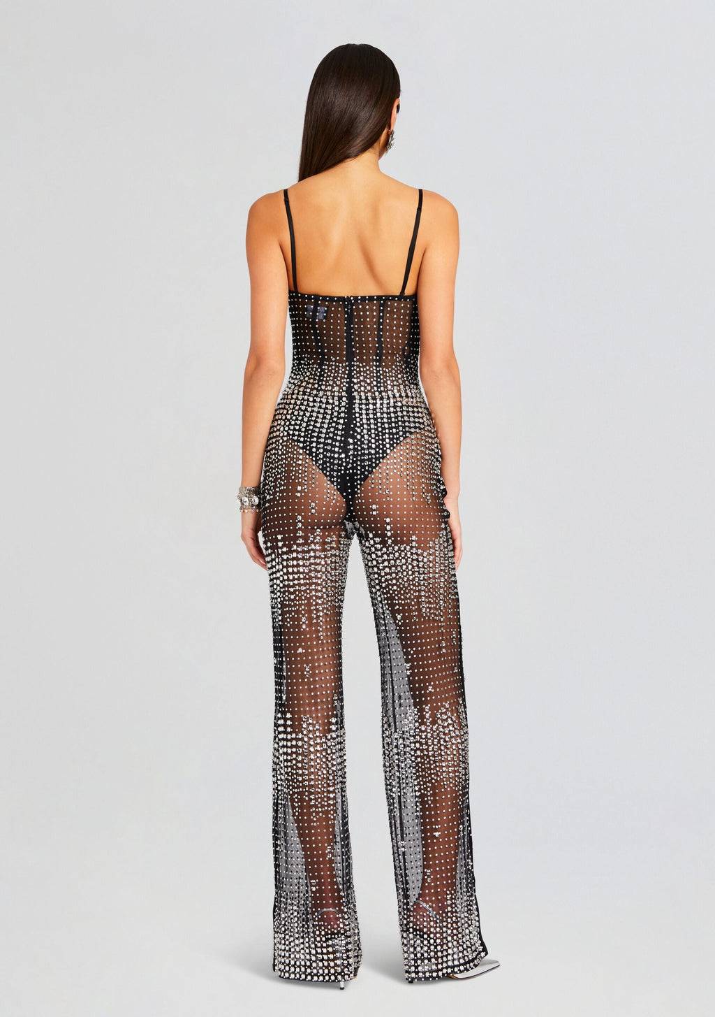 Adelynne Sequin Jumpsuit by retrofête in Black/Silver, product image 4