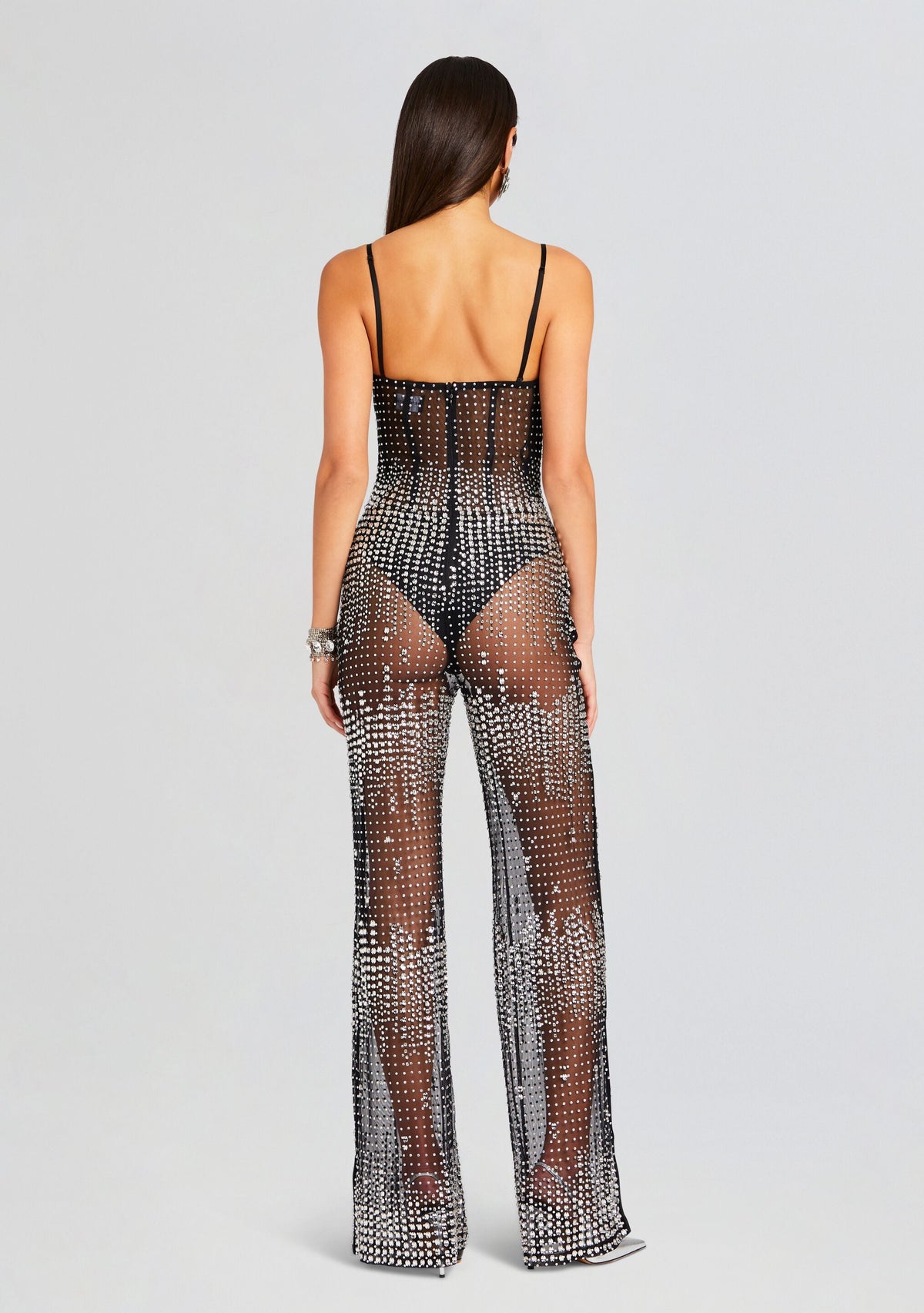 Adelynne Sequin Jumpsuit by retrofête in Black/Silver, product image 4