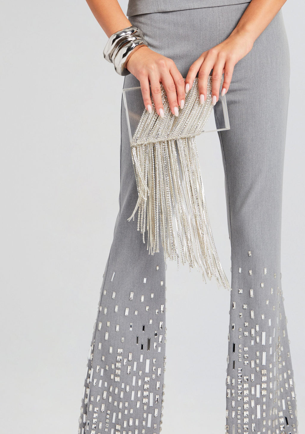 Adley Crystal Bag by retrofête in Clear/Silver, product image 2