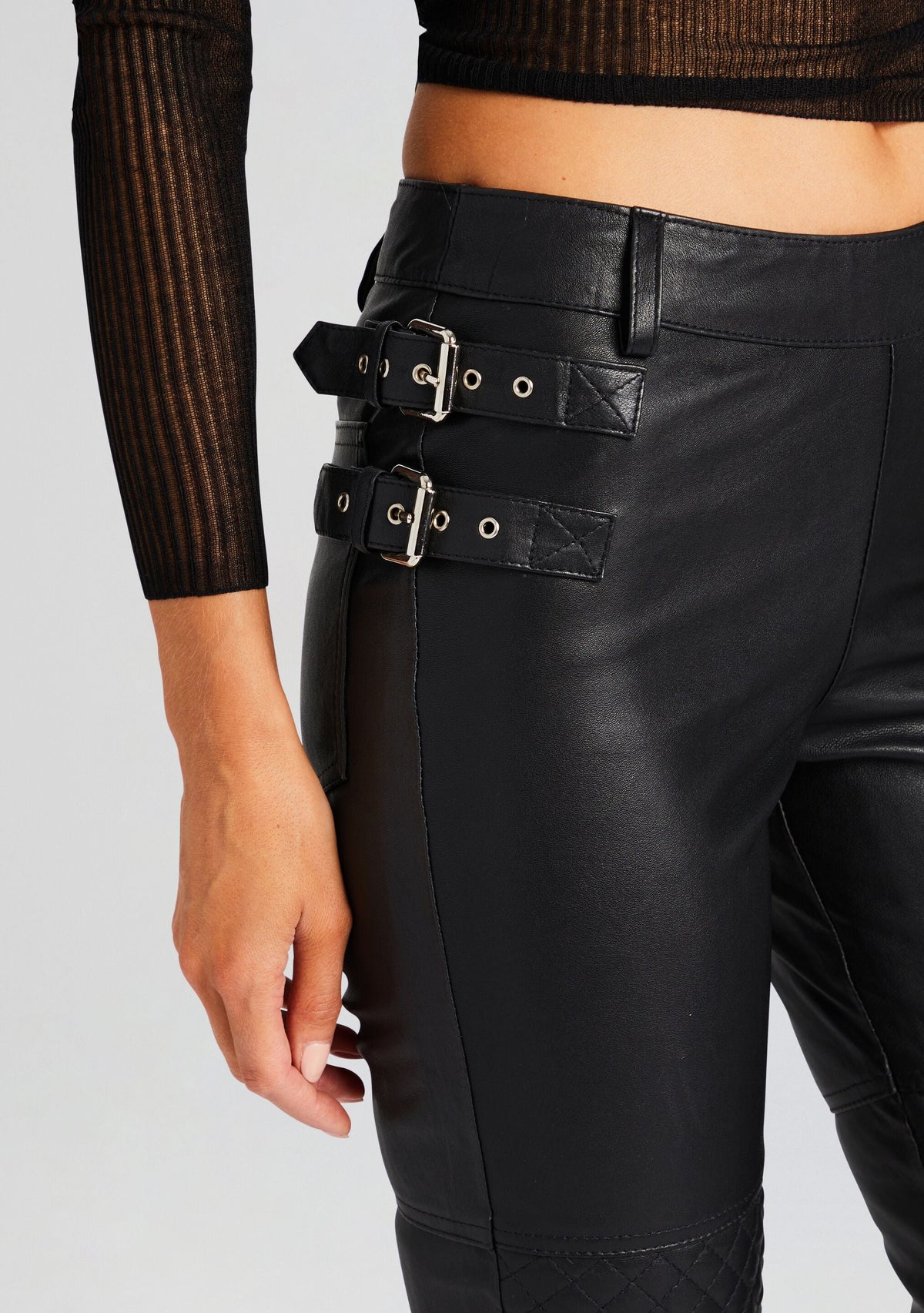 Della Leather Pant by retrofête in Black, product image 2