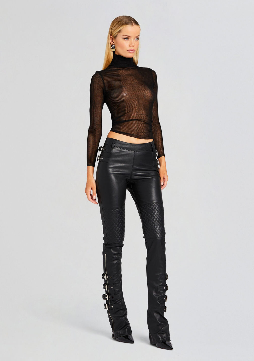 Della Leather Pant by retrofête in Black, product image 3