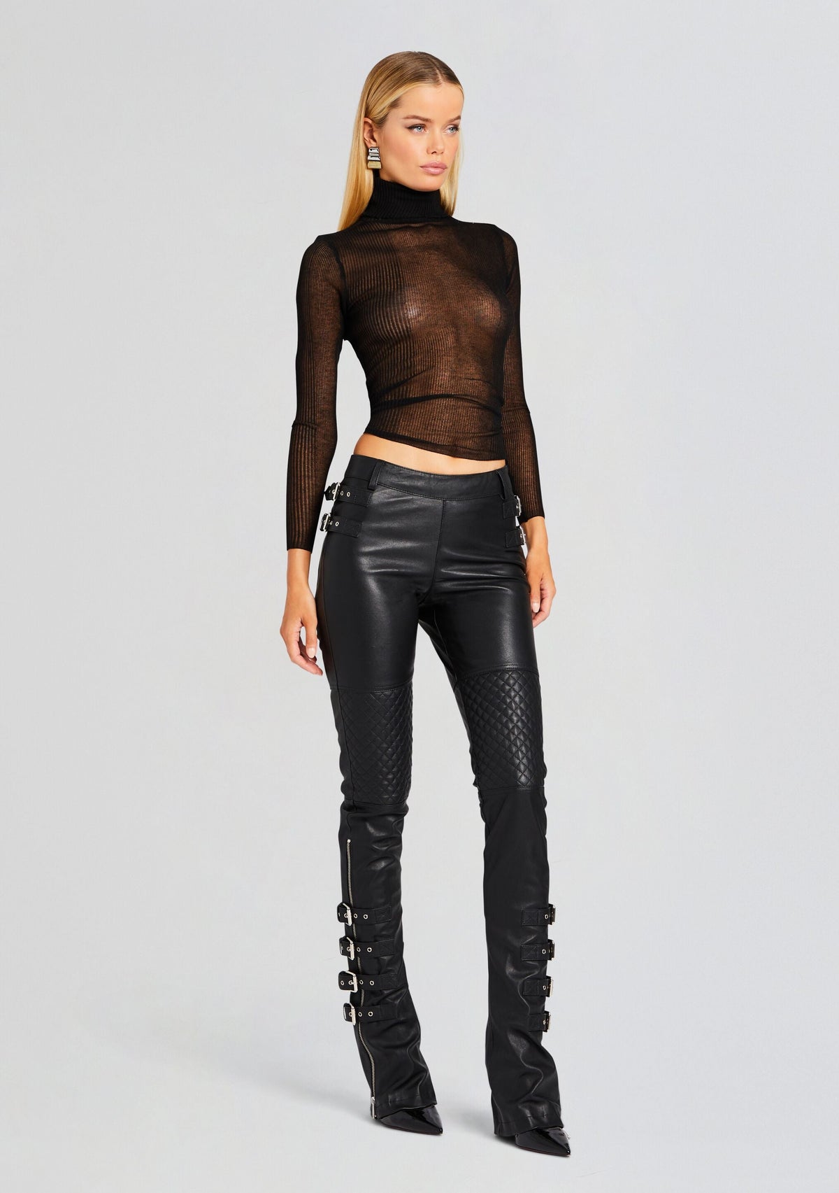 Della Leather Pant by retrofête in Black, product image 3