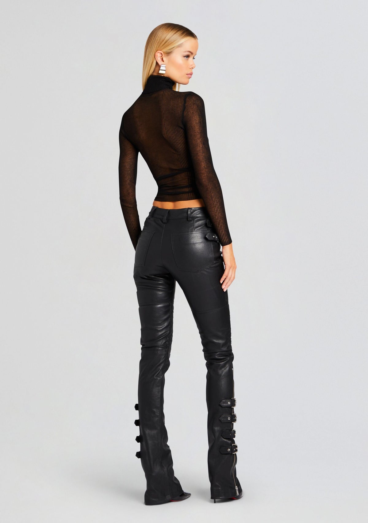 Della Leather Pant by retrofête in Black, product image 4