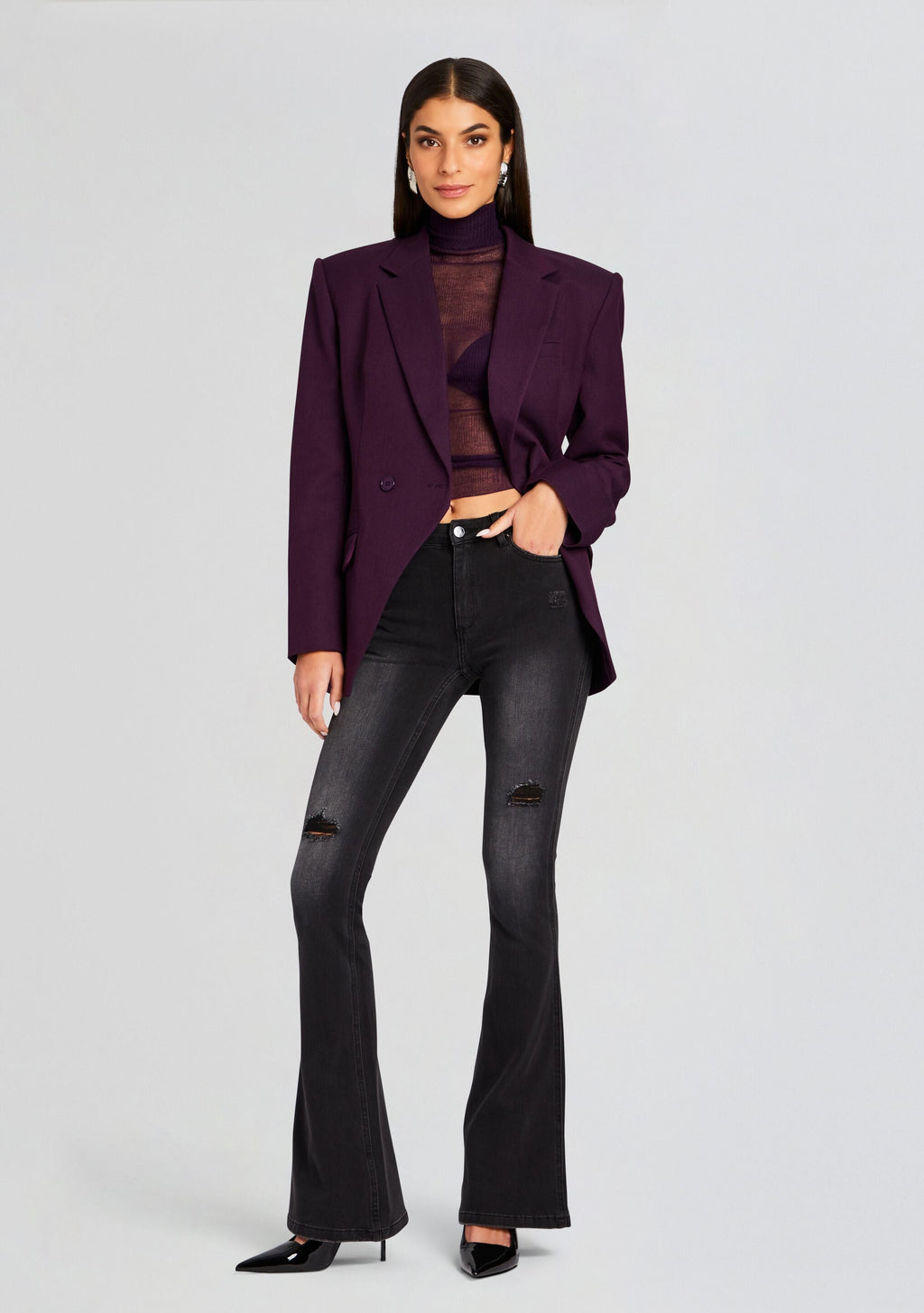 Demi Mid Rise Jean by SEROYA in Midnight Terry, product image 2