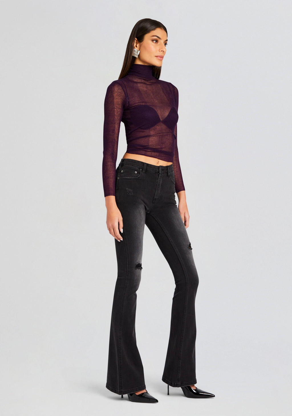 Demi Mid Rise Jean by SEROYA in Midnight Terry, product image 3