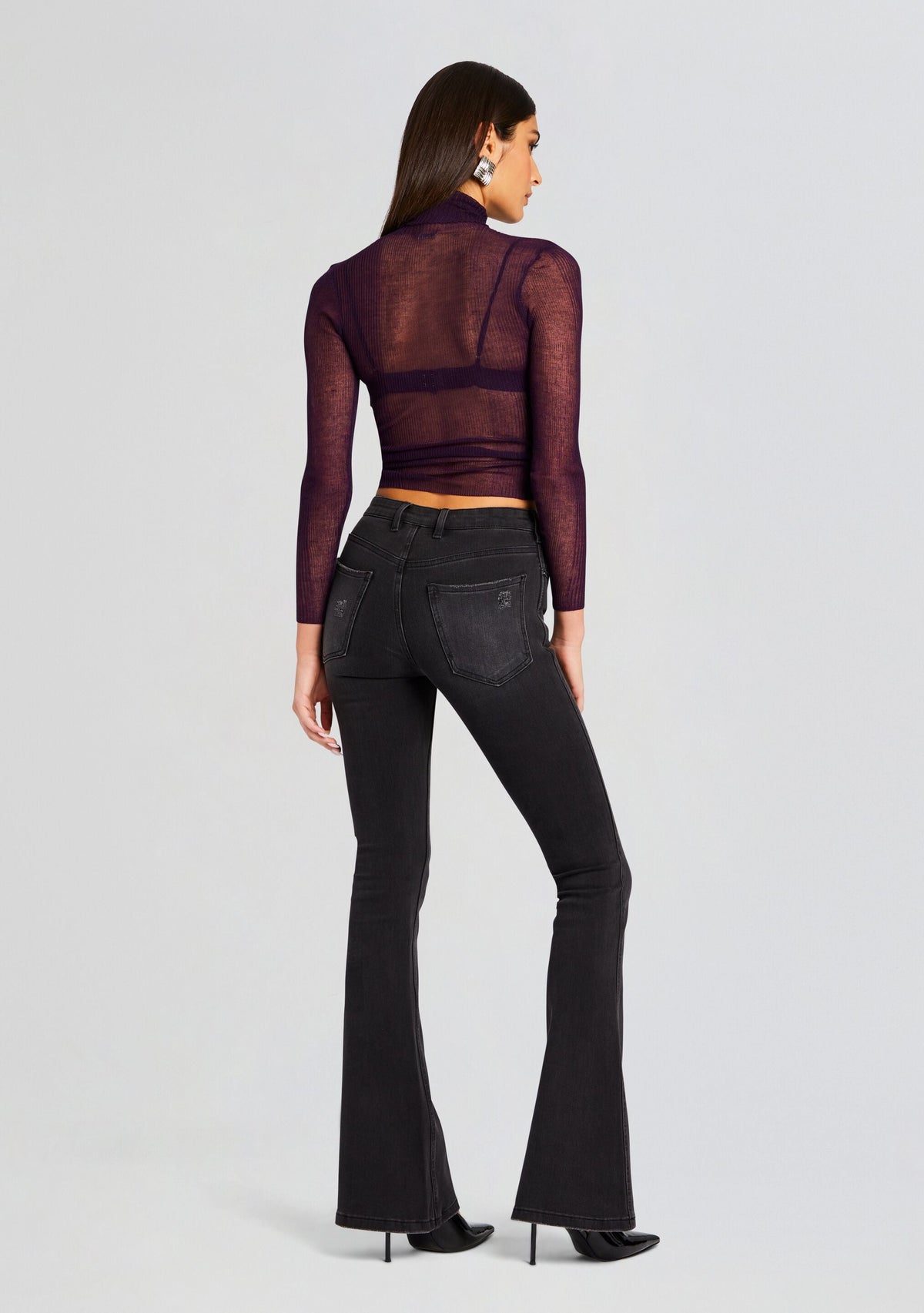 Demi Mid Rise Jean by SEROYA in Midnight Terry, product image 4