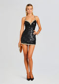Ivanna Embellished Dress by retrofête in Black/Gold, product image 1