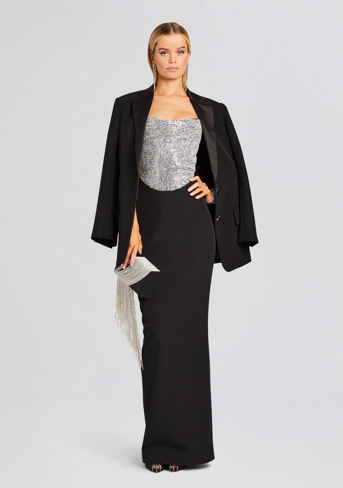Jazlyn Dress by retrofête in Black/Silver, product image 5