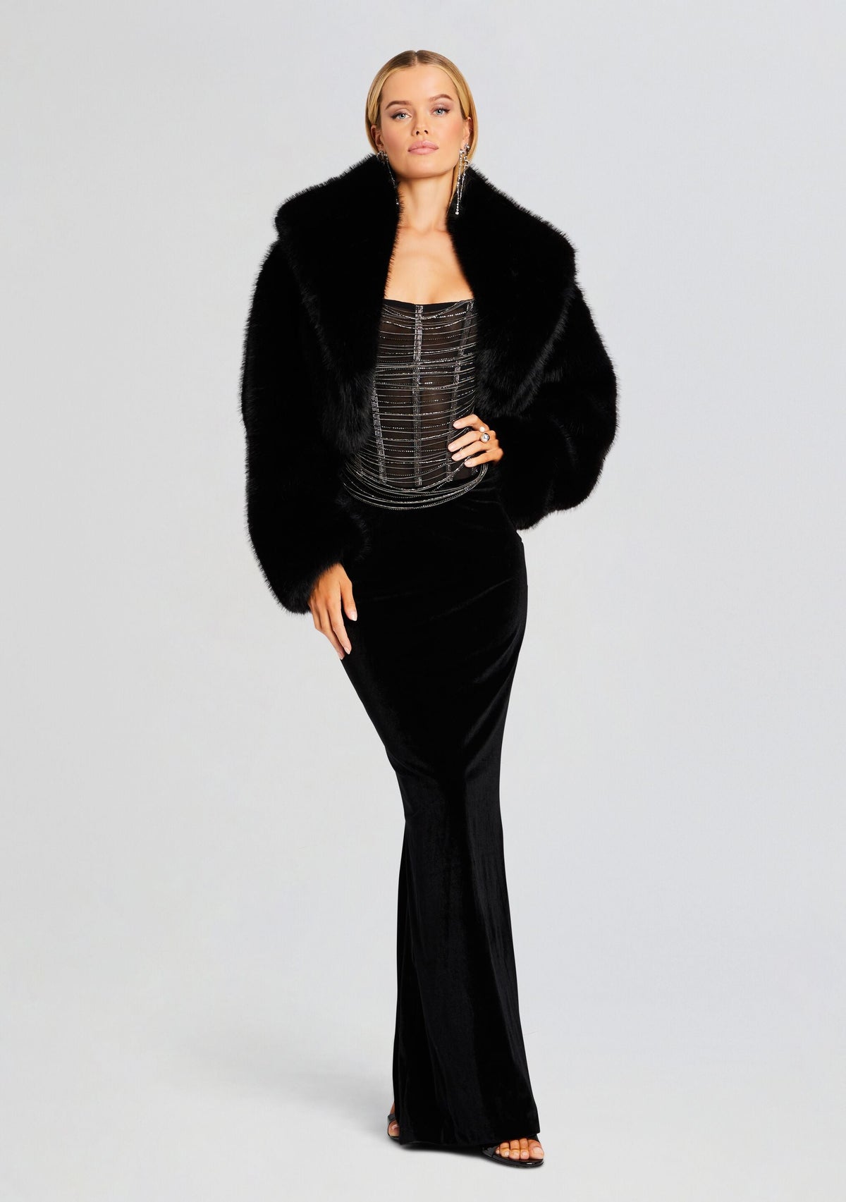 Mariah Embellished Dress by retrofête in Black/Silver, product image 5