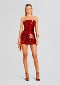 Nolia Sequin Embellished Dress by retrofête in Fiery Red, product image 1