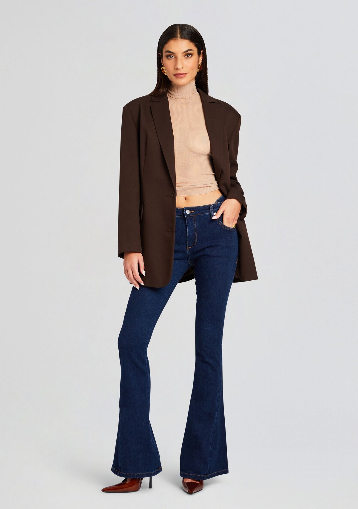 Trisha Flare Pant by SEROYA in Deep Sea, product image 5