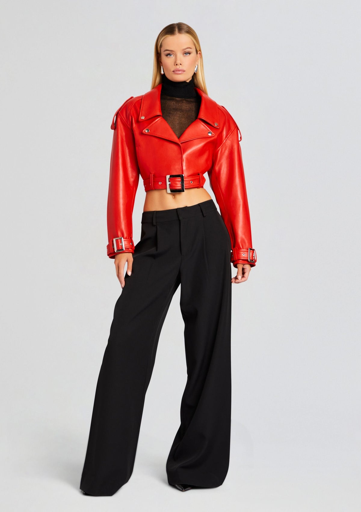 Victoria Leather Jacket by retrofête in Fiery Red, product image 5