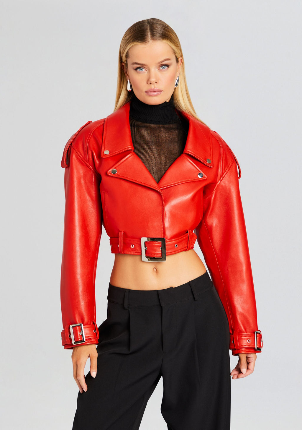 Victoria Leather Jacket by retrofête in Fiery Red, product image 1