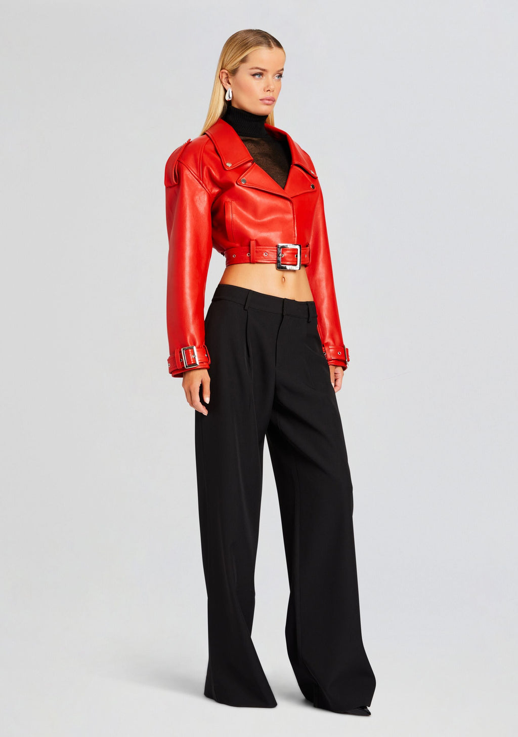 Victoria Leather Jacket by retrofête in Fiery Red, product image 3