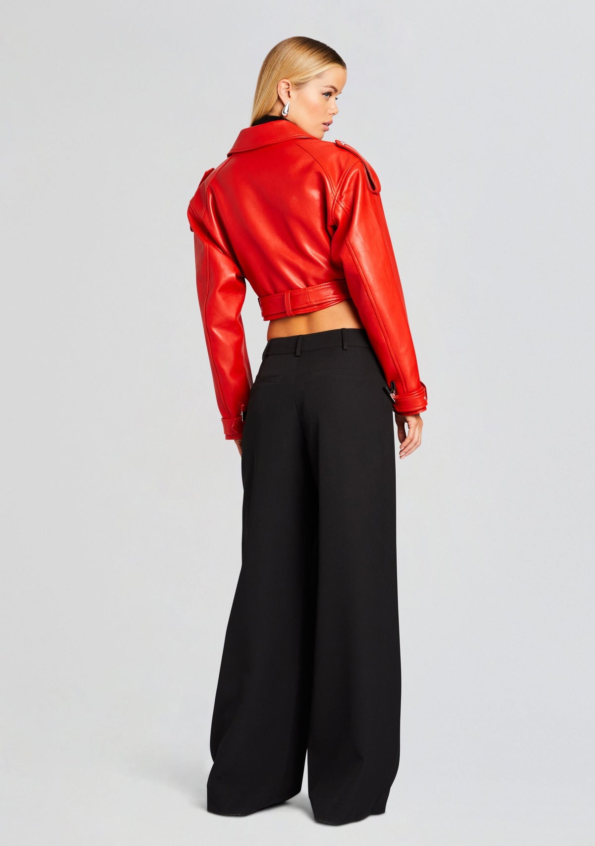 Victoria Leather Jacket by retrofête in Fiery Red, product image 4