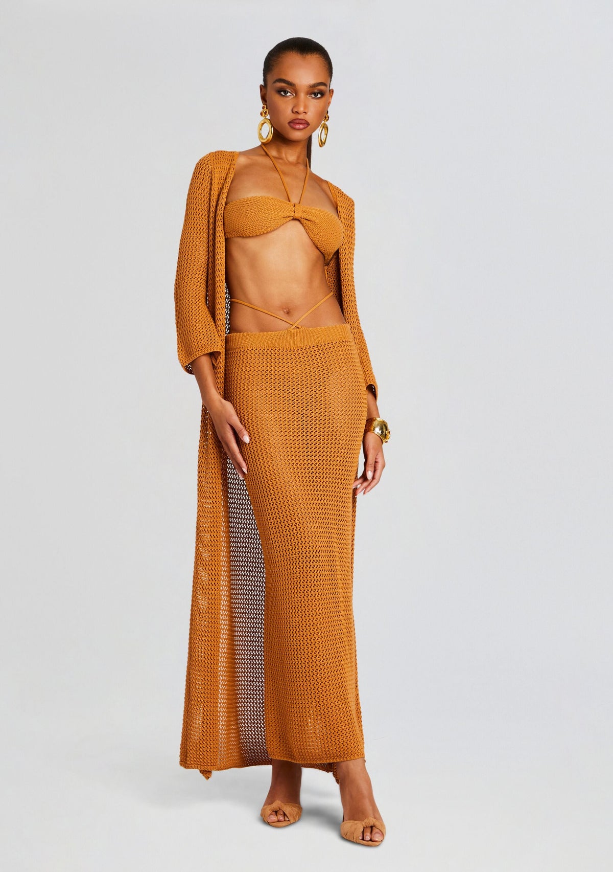 Viola Long Cover Up by Bananhot in Tobacco, product image 5