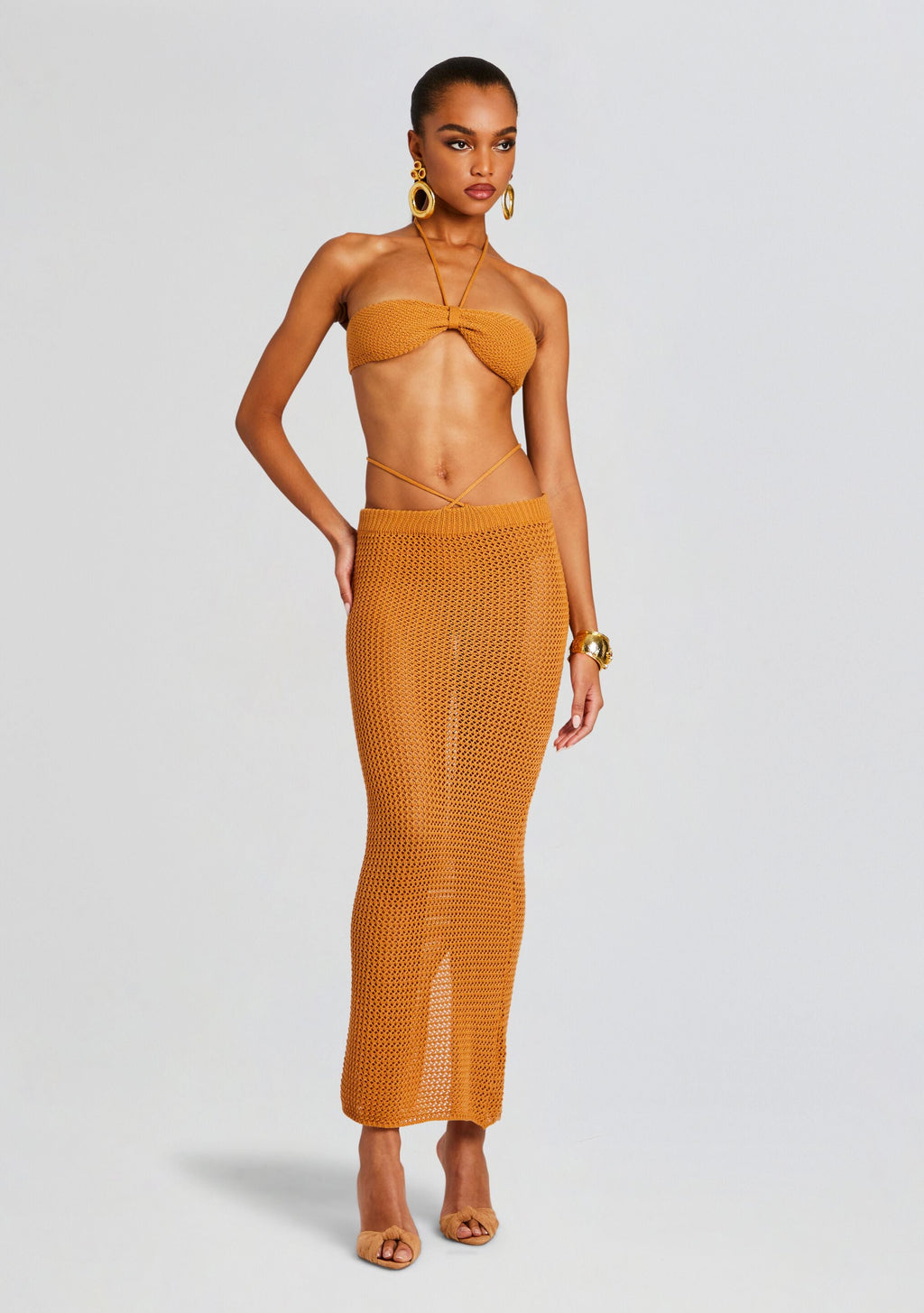 Aria Knitted Top by Bananhot in Tobacco, product image 5