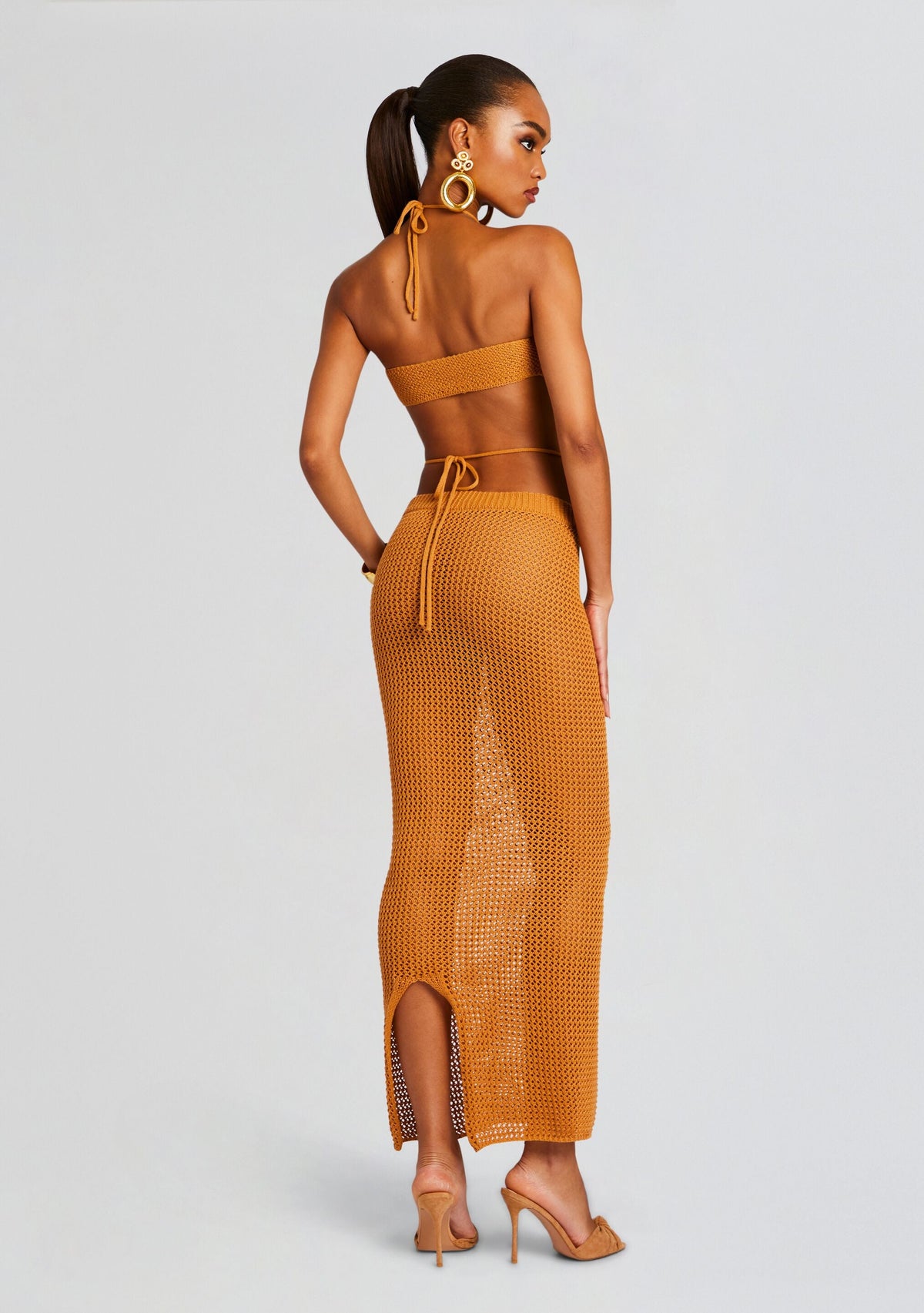 Aria Knitted Top by Bananhot in Tobacco, product image 4