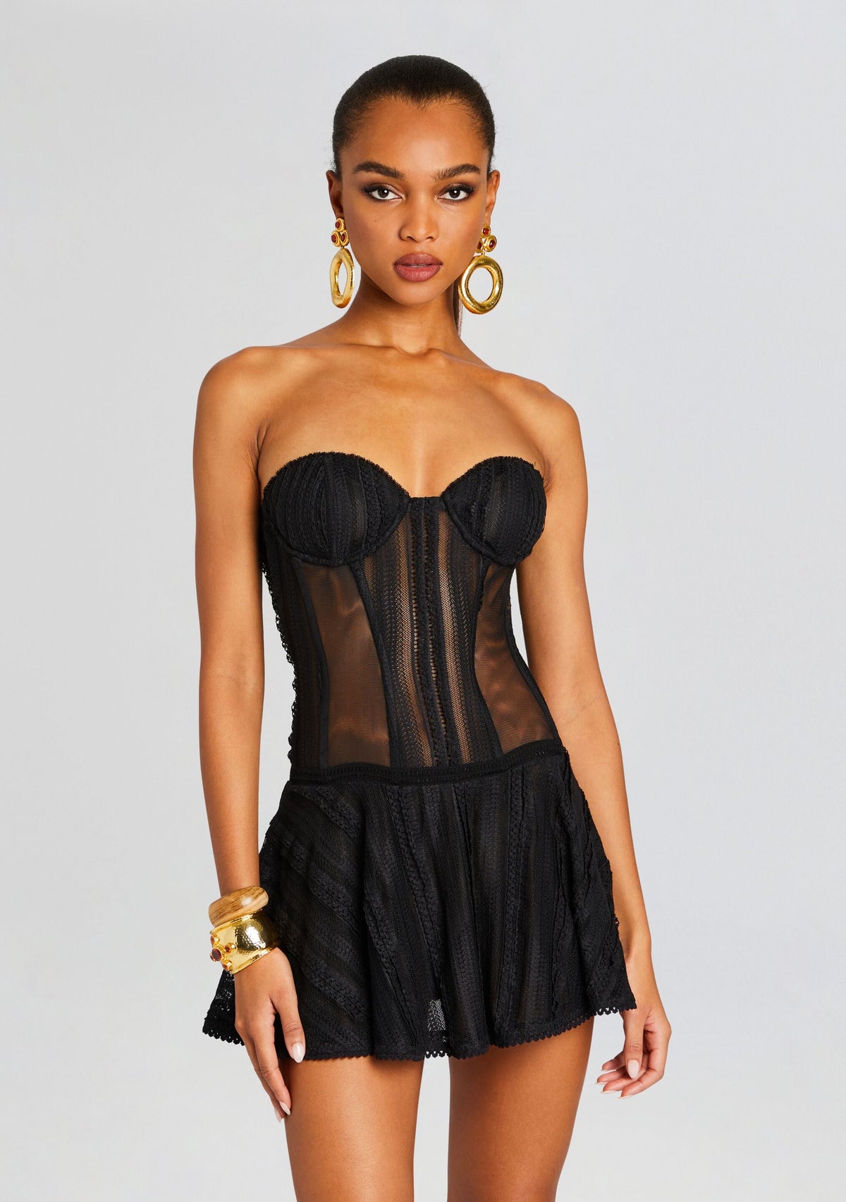 Bakary Short Dress by Charo Ruiz in Black Sham, product image 2