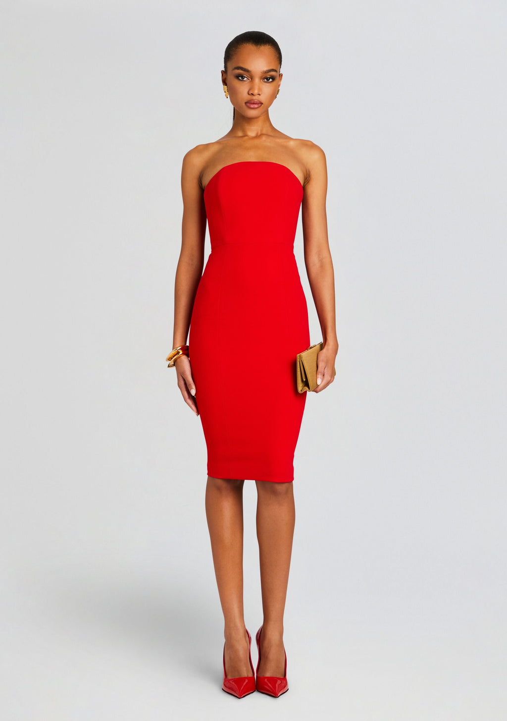 Half Moon Midi Dress by Sans Faff in Red, product image 1