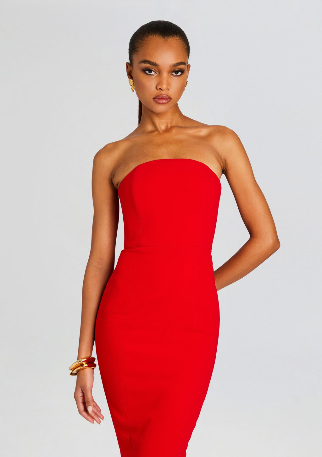 Half Moon Midi Dress by Sans Faff in Red, product image 2