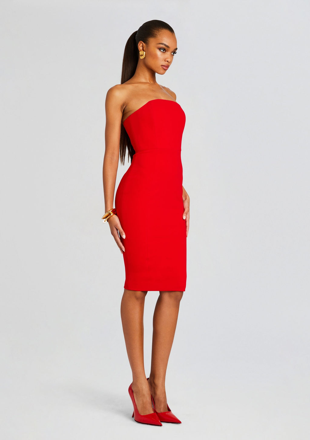 Half Moon Midi Dress by Sans Faff in Red, product image 3