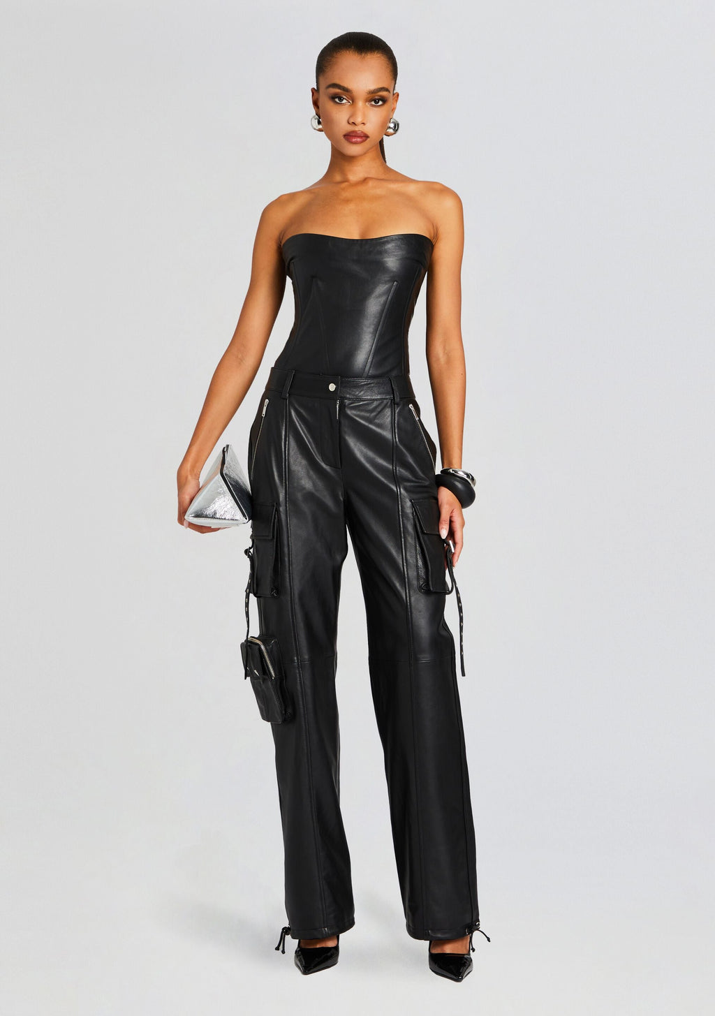 Honey Leather Pant by retrofête in Black, product image 2