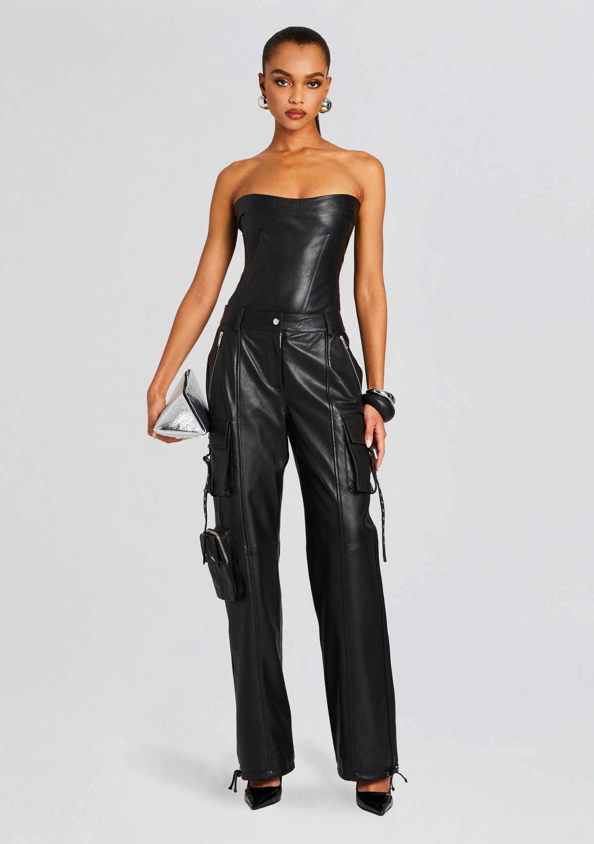 Honey Leather Pant by retrofête in Black, product image 2
