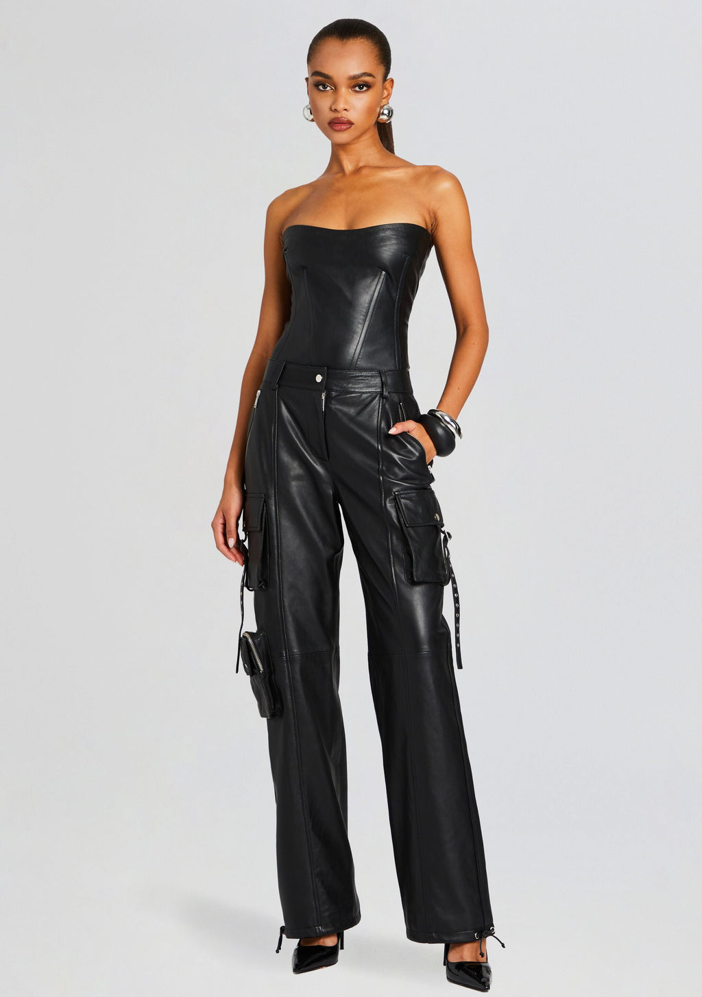 Honey Leather Pant by retrofête in Black, product image 5