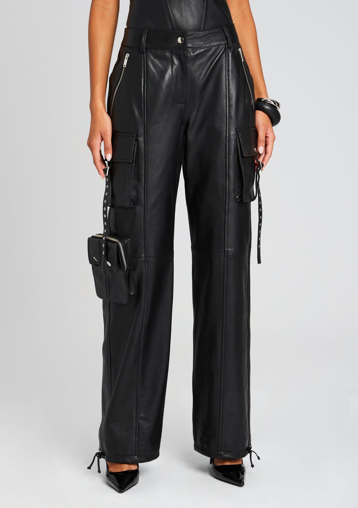 Honey Leather Pant by retrofête in Black, product image 1