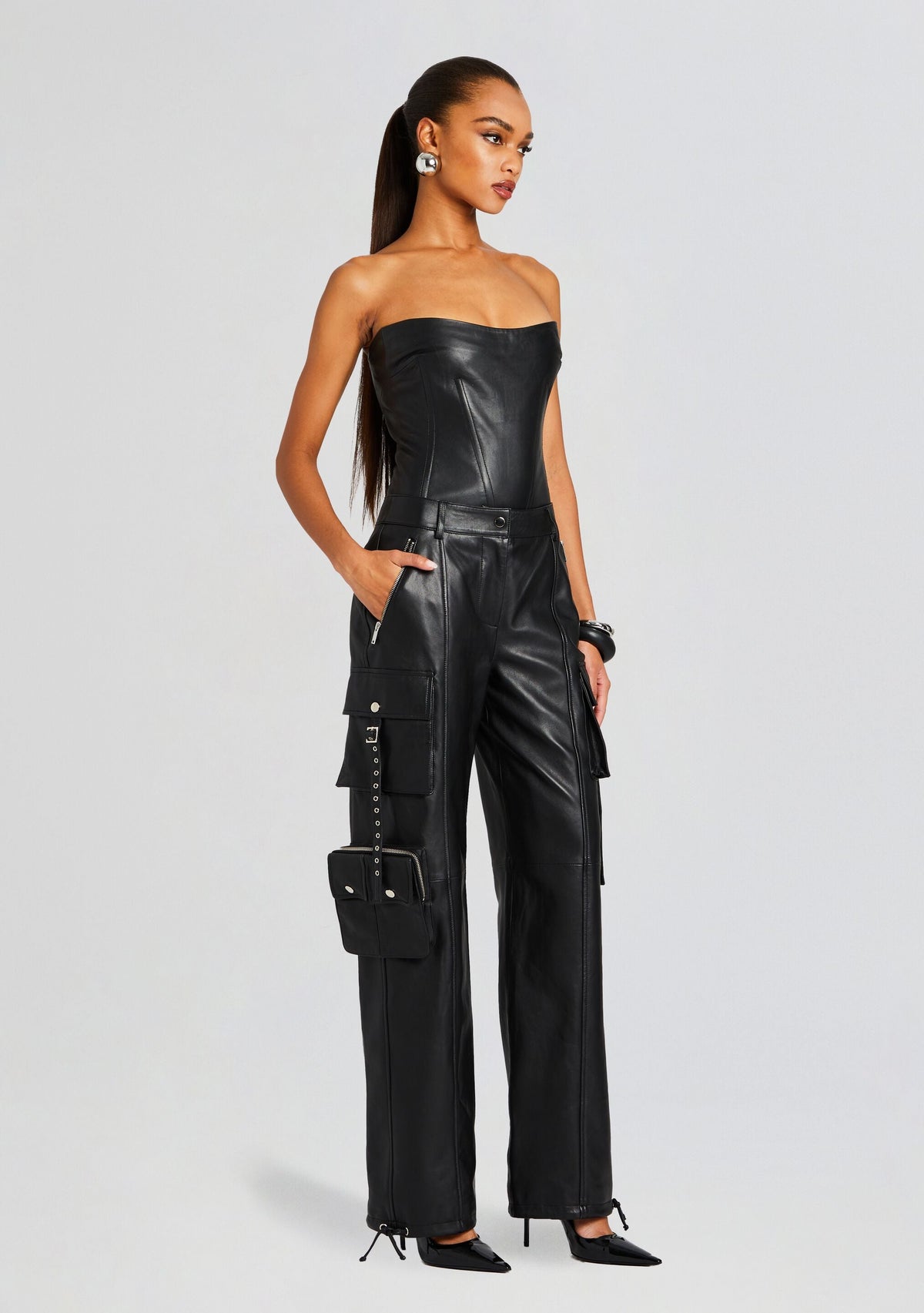 Honey Leather Pant by retrofête in Black, product image 3