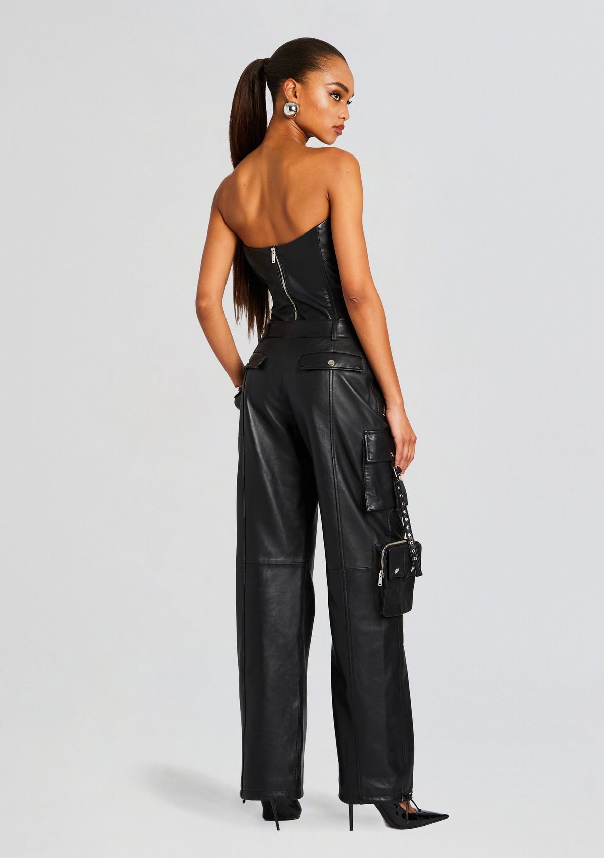 Honey Leather Pant by retrofête in Black, product image 4