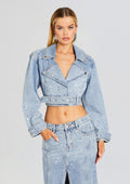 Marcie Embellished Denim Jacket by retrofête in Tresca, product image 1