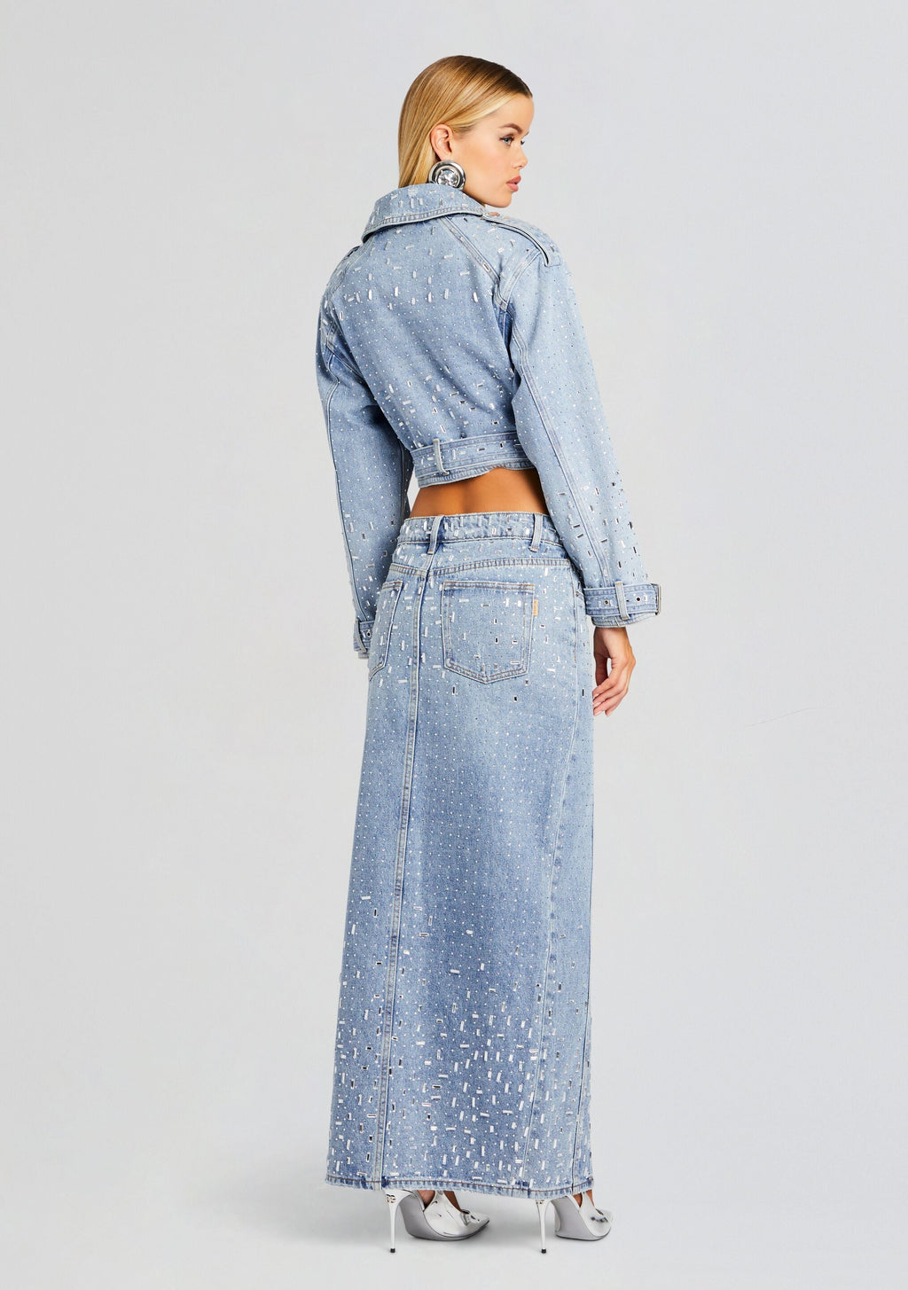 Marcie Embellished Denim Jacket by retrofête in Tresca, product image 4