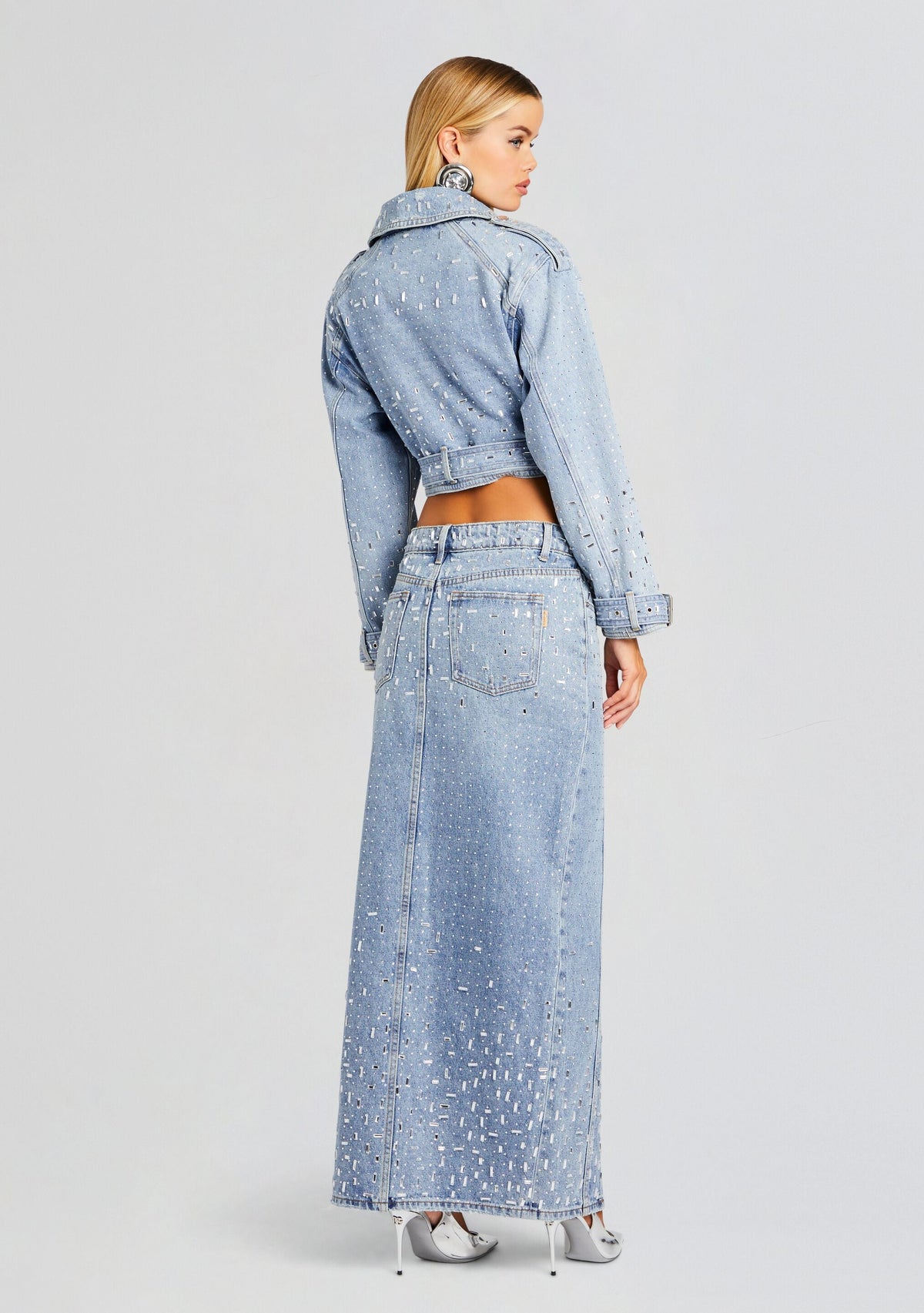 Marcie Embellished Denim Jacket by retrofête in Tresca, product image 4