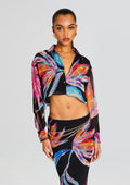 Margo Crop Shirt by Rococo Sand in Black, product image 1