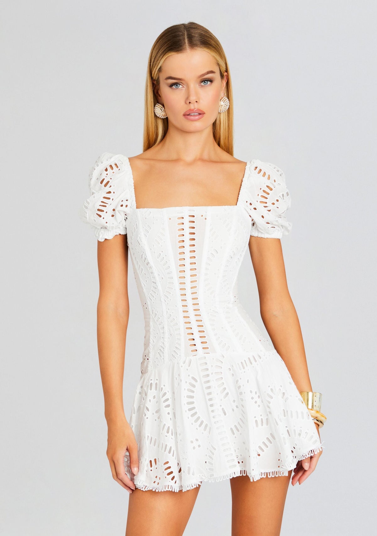 Mexik Short Dress by Charo Ruiz in White Samoa, product image 2