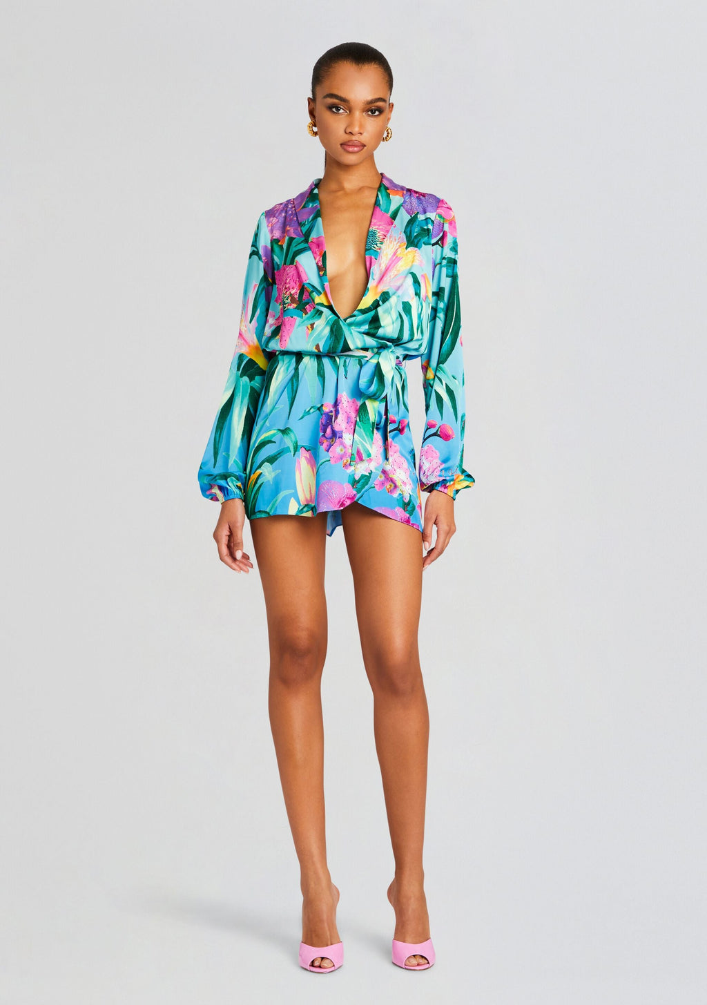 Ocean Mini Dress by Rococo Sand in Turquoise, product image 1