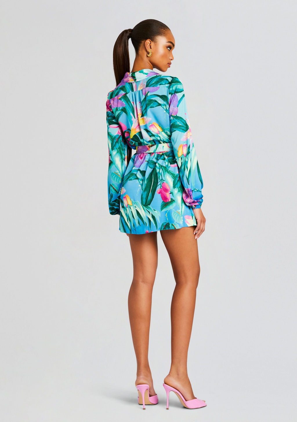 Ocean Mini Dress by Rococo Sand in Turquoise, product image 4