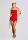 Regina Dress by retrofête in Fiery Red/Silver, product image 1