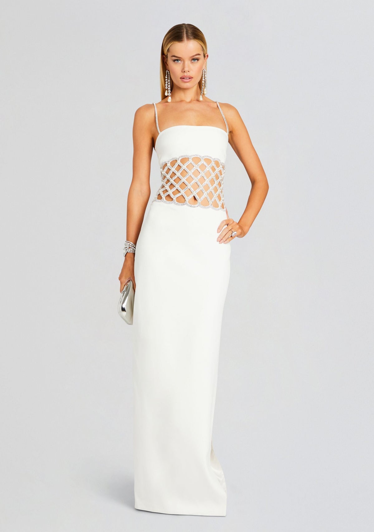 Solene Dress by retrofête in White/Crystal, product image 1